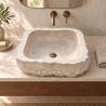 Vasque à poser Marbre Beige VI - 50x40x15cm - Eclatée Naturelle -