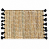 Sets Artisanaux- Osier - ≈ 40X30cm - Pompom - Noir -