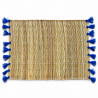 Sets Artisanaux- Osier - ≈ 40X30cm - Pompom - Bleu Majorel -