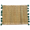 ets Artisanaux- Osier - ≈ 40X30cm - Pompom - Vert Emeraude -