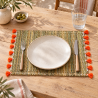 Sets Artisanaux- Osier - ≈ 40X30cm - Pompom - Orange -
