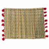 Sets Artisanaux- Osier - ≈ 40X30cm - Pompom - Rouge -