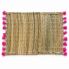 Sets Artisanaux- Osier - ≈ 40X30cm - Pompom - Rose Fuchsia -