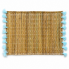 Sets Artisanaux- Osier - ≈ 40X30cm - Pompom - Bleu Ciel -