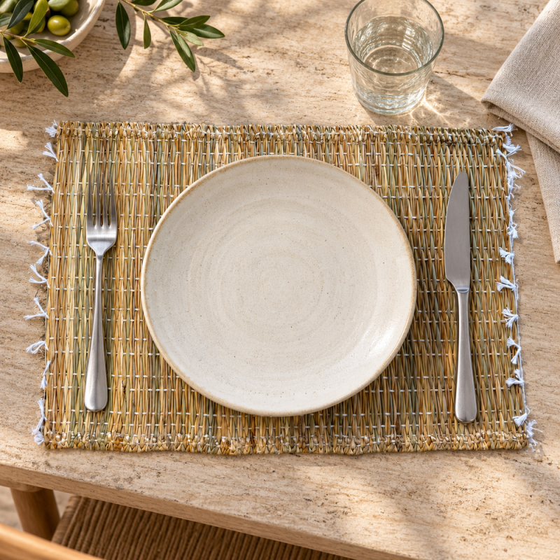 Sets Artisanaux - Osier - ≈ 40x30cm - Sans Franges -