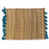 Sets Artisanaux- Osier - ≈ 40X30cm - Pompom - Bleu Canard -