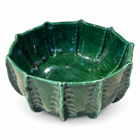 Saladier Artisanal - Emaillé - ≈ Ø25x10cm - Cactus -