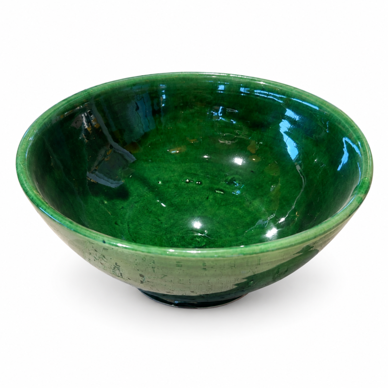 Saladier Artisanal - Emaillé - ≈ Ø25x10cm - Bol Vert -