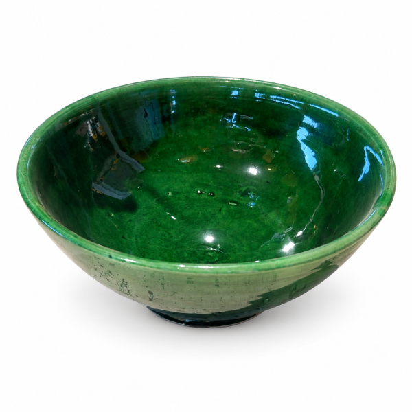 Saladier Artisanal - Emaillé - ≈ Ø25x10cm - Bol Vert -
