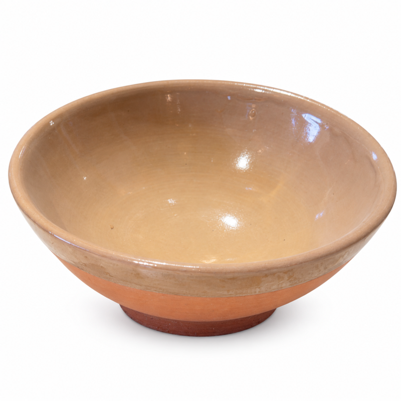 Saladier Artisanal - Emaillé - ≈ Ø25x10cm - Bol Beige -