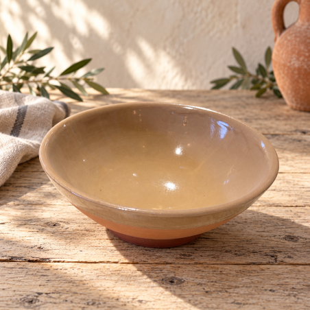 Saladier Artisanal - Emaillé - ≈ Ø25x10cm - Bol Beige -