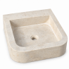 Vasque à poser Travertin Beige - 40x45x10cm - Bord arrondi -