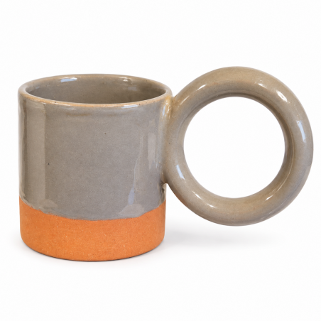 Mug Artisanale - Emaillé - ≈ Ø9x10cm - Gris -