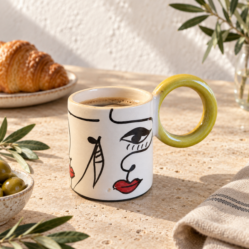 Mug Artisanale - Emaillé - ≈ Ø9x10cm - Pikaso -