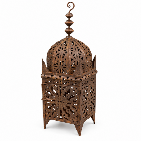 Lanterne Artisanale en Tôle - Fnar - ≈25x25cm - Hauteur 80cm -