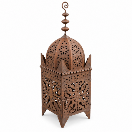 Lanterne Artisanale en Tôle - Fnar - ≈28x28cm - Hauteur 90cm -