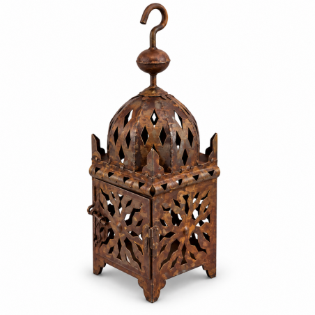 Lanterne Artisanale en Tôle - Fnar - ≈10x10cm - Hauteur 30cm -