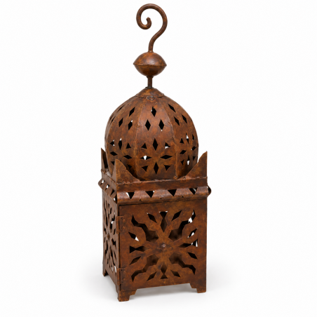 Lanterne Artisanale en Tôle - Fnar - ≈12x12cm - Hauteur 40cm -