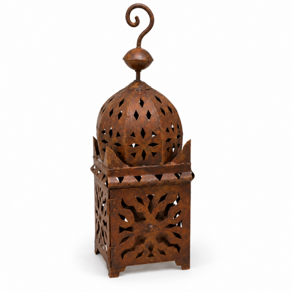 Lanterne Artisanale en Tôle - Fnar - ≈12x12cm - Hauteur 40cm -