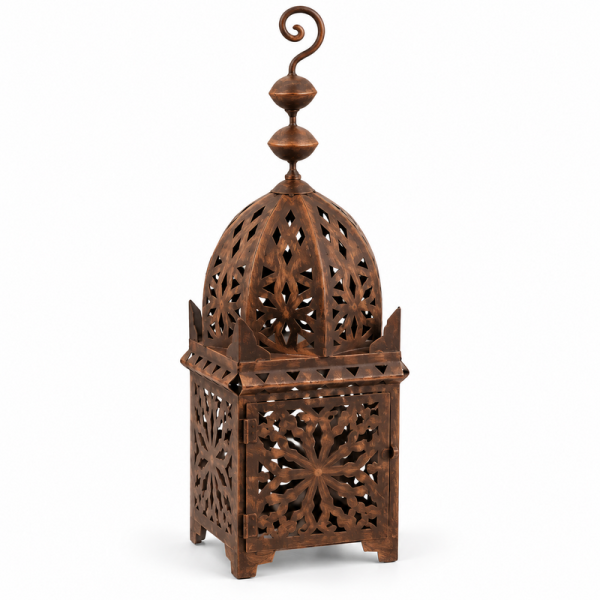 Lanterne Artisanale en Tôle - Fnar - ≈17x17cm - Hauteur 50cm -