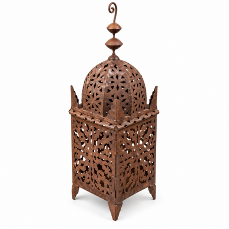 Lanterne Artisanale en Tôle - Fnar - ≈22x22cm - Hauteur 70cm -