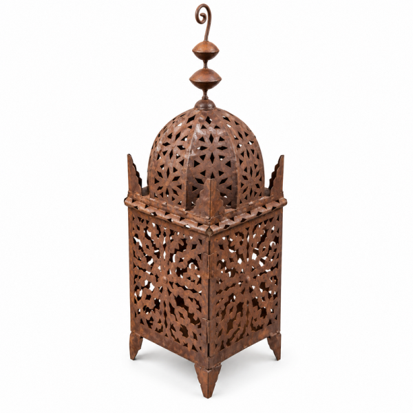 Lanterne Artisanale en Tôle - Fnar - ≈22x22cm - Hauteur 70cm -
