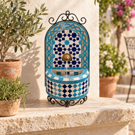 Mini Fontaine Zellige - I - 40x23cm - Pompe + Crachoir -
