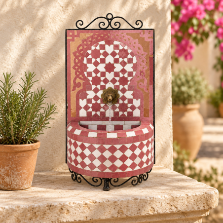 Mini Fontaine Zellige - III - 40x23cm - Pompe + Crachoir -