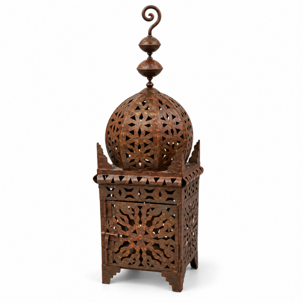 Lanterne Artisanale en Tôle - Fnar - ≈19x19cm - Hauteur 60cm -