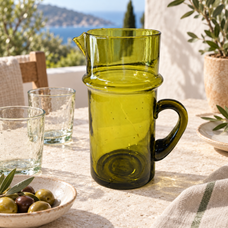 Carafe en verre - Beldi - ≈ d10x20cm - Miel -