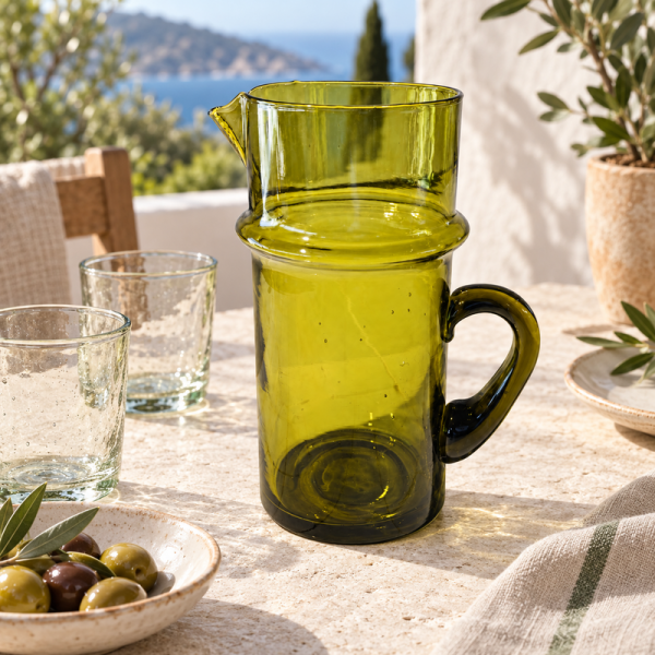 Carafe en verre - Beldi - ≈ d10x20cm - Miel -