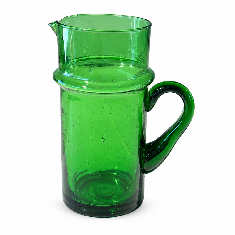 Carafe en verre - Beldi - ≈ d10x20cm - Verte -