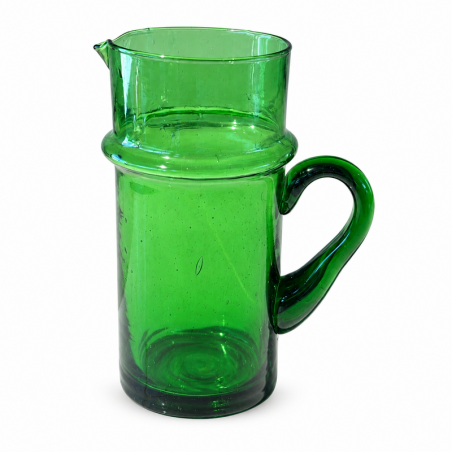 Carafe en verre - Beldi - ≈ d10x20cm - Verte -