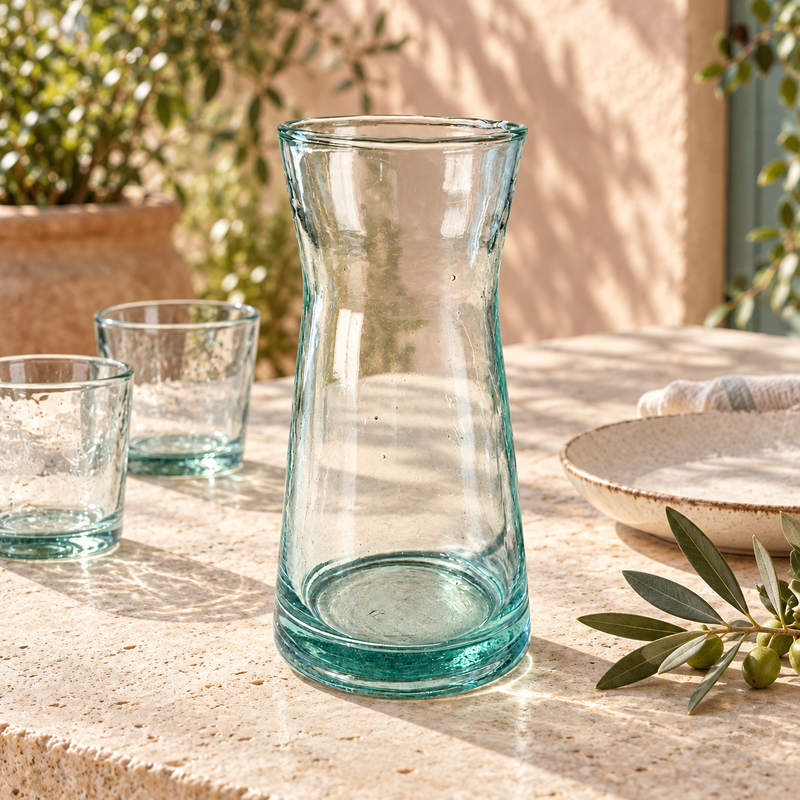 Carafe en verre - Evasée - ≈ d10x20cm - Blanche -