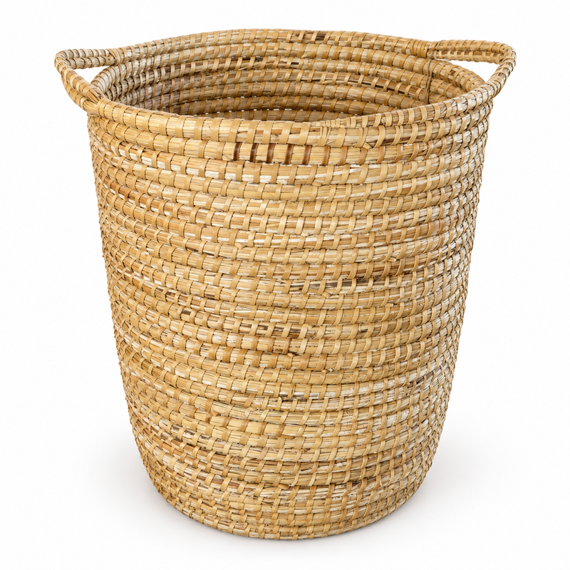 Panière artisanale - Doum - ≈d40x50cm - Poignée Naturel -