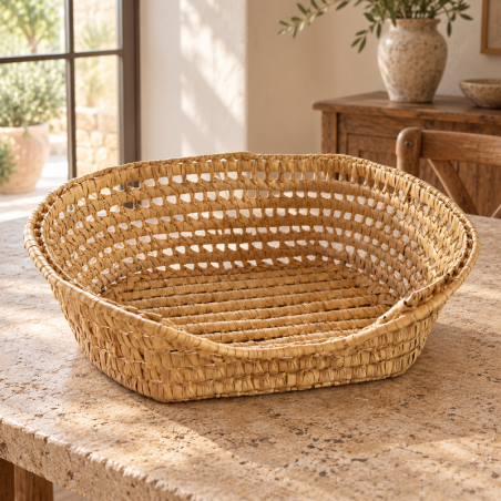 Panier artisanal - Doum - ≈50x35x15cm - Oasis - S -