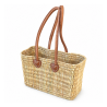 Panier artisanal - Osier & Cuir - ≈30x15x22,5cm - Ciro - S -