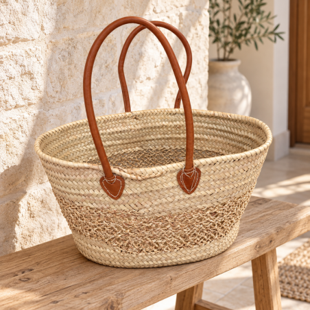 Panier artisanal - Osier - ≈50x25x30cm - Jean -