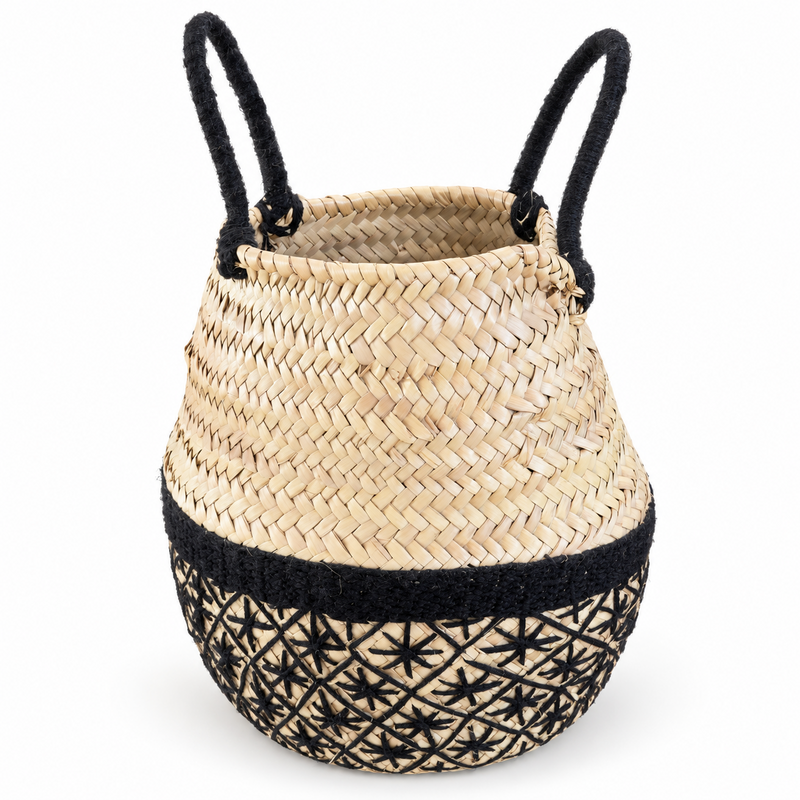 Panier artisanal - Osier - ≈d30x35cm - Tanjia -
