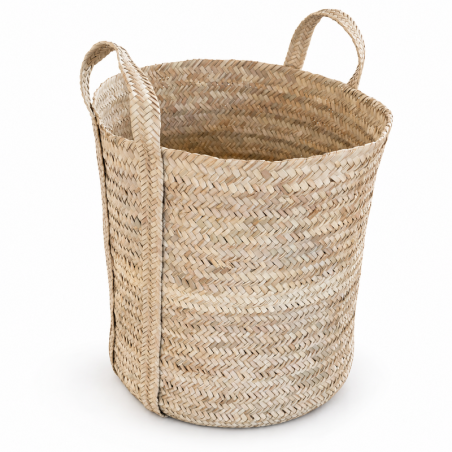 Panière artisanale - Doum - ≈d40x45cm - Ceinture - L -
