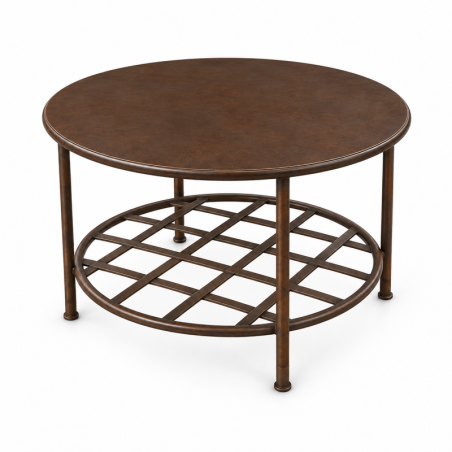 Table Basse - Métal - Repose livre - ⌀70x45cm -