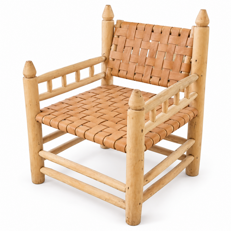 Fauteuil - Bohème - Cuir - 1 place - Travaillé -