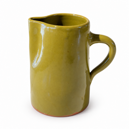 Pichet en terre cuite - ≈ d11x16cm - Vert Olive -