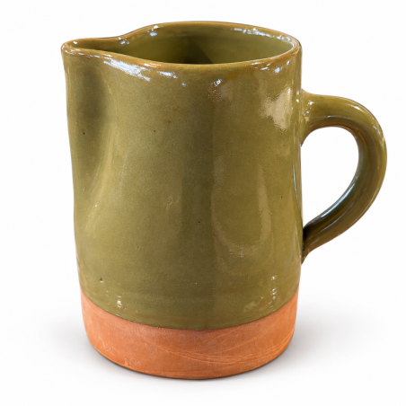 Pichet en terre cuite - ≈ d11x16cm - Vert Olive II -