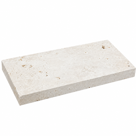 Dessus de Mur en Travertin Beige - 1er Choix Mix - 61 x 30,5 x 5 cm - Bord Droit -