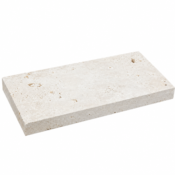Dessus de Mur en Travertin Beige - 1er Choix Mix - 61 x 30,5 x 5 cm - Bord Droit -