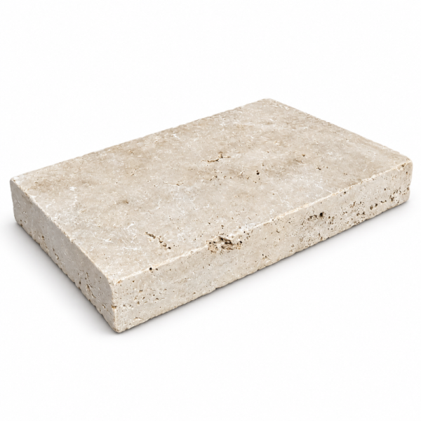 Dessus de Mur en Travertin Beige - 1er Choix Mix - 61 x 40,6 x 7,5 cm - Bord Droit -