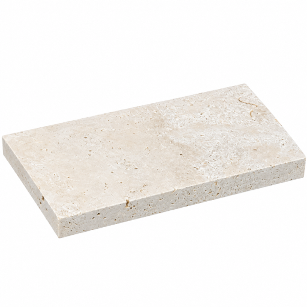 Dessus de Mur en Travertin Beige - 1er Choix Light Mix - 61 x 30,5 x 5 cm - Bord Droit -