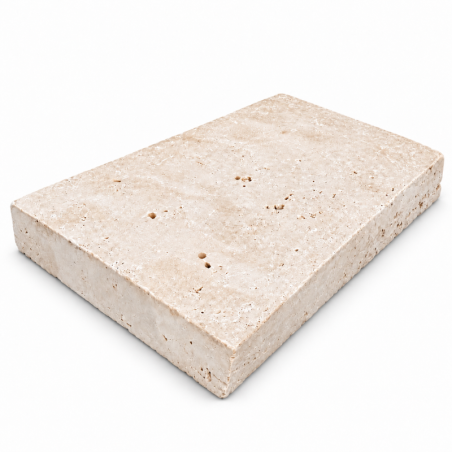 Dessus de Mur en Travertin Beige - 1er Choix Light Mix - 61 x 40,6 x 7,5 cm - Bord Droit -