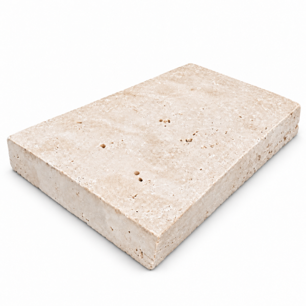 Dessus de Mur en Travertin Beige - 1er Choix Light Mix - 61 x 40,6 x 7,5 cm - Bord Droit -